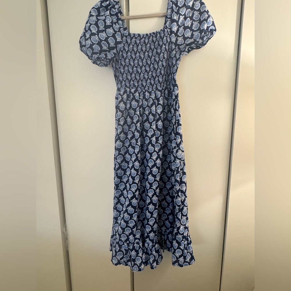 Jcrew Blue and White Floral Maxi Dress
